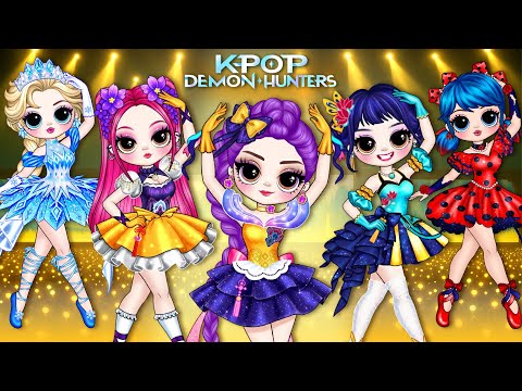 K-pop Demon Hunters: Rumi, Mira & Zoey Glow Up Into Ballerinas | Diy Fashion Paper Dolls