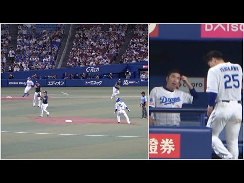 試合後に立浪監督が苦言を呈した、宇佐見のヒットで石川昂弥が3塁に行かなかった走塁 (2023/08/30)