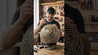 Satisfying DIY Gold Leaf Lattice Lamp ✨🎈 (Pure ASMR)