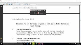 MAD(22617) || EXP-12 || Radio Button & Radio group Profile