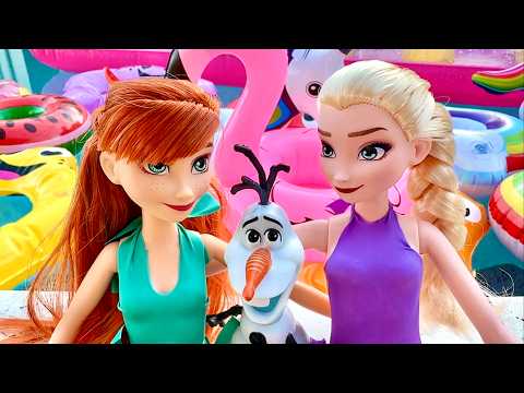 Anna & Elsa Pool Day! Elsa’s Surprise for Olaf ❄️
