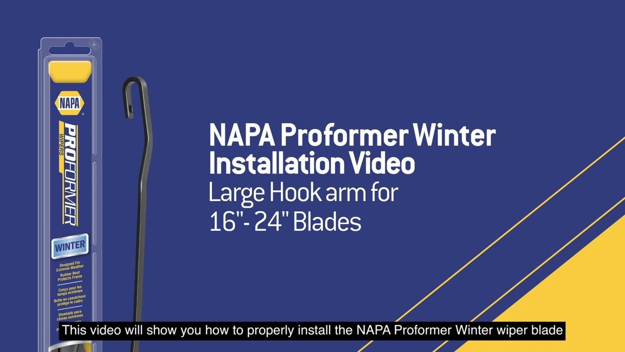 NAPA Proformer Winter Wiper Blade - Large Hook Arm Installation Video (CC)