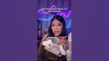 POV: Doing your makeup, but with stationery ✍️ #shorts #asmr
