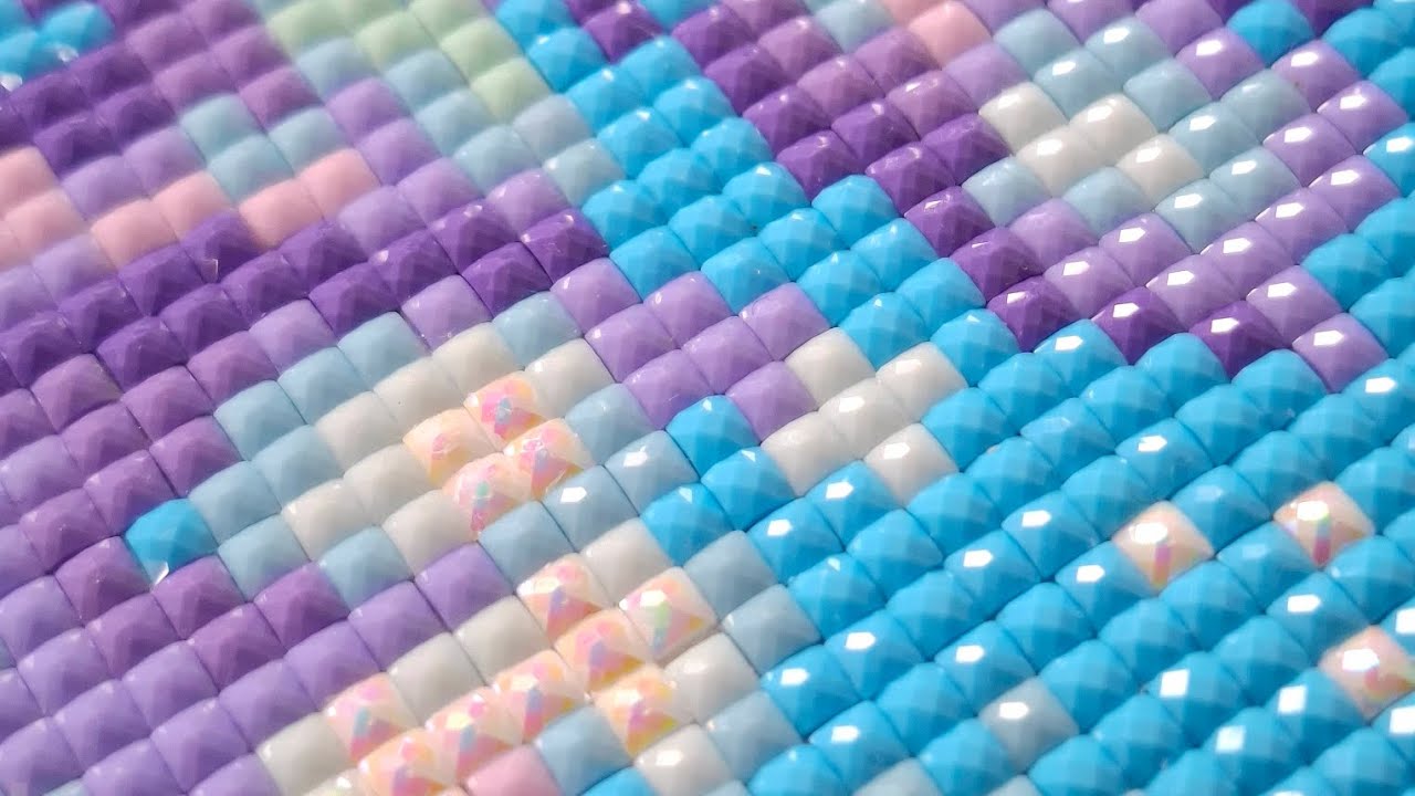 Relaxing & Satisfying ASMR Diamond Painting Art  - Diamond Art Club - No Talking - Real Time