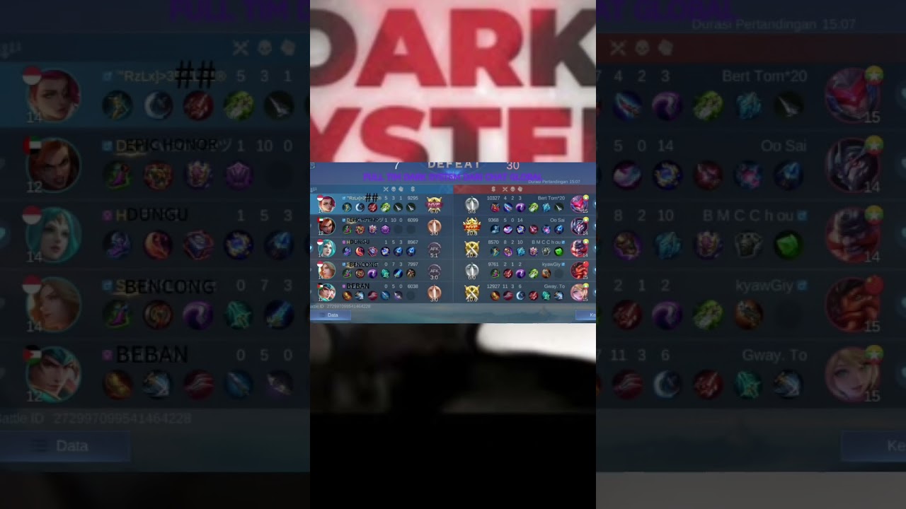 Tim Dark System dari chat global 