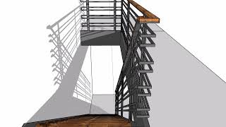 Stahlwangentreppe 3D