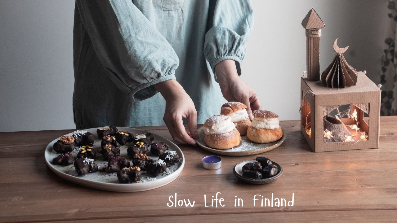 Slow Life in Finland | Selmor Buns, Chocolate Dates & DIY Ramadan Decor | Silent Vlog | Cozy Cooking