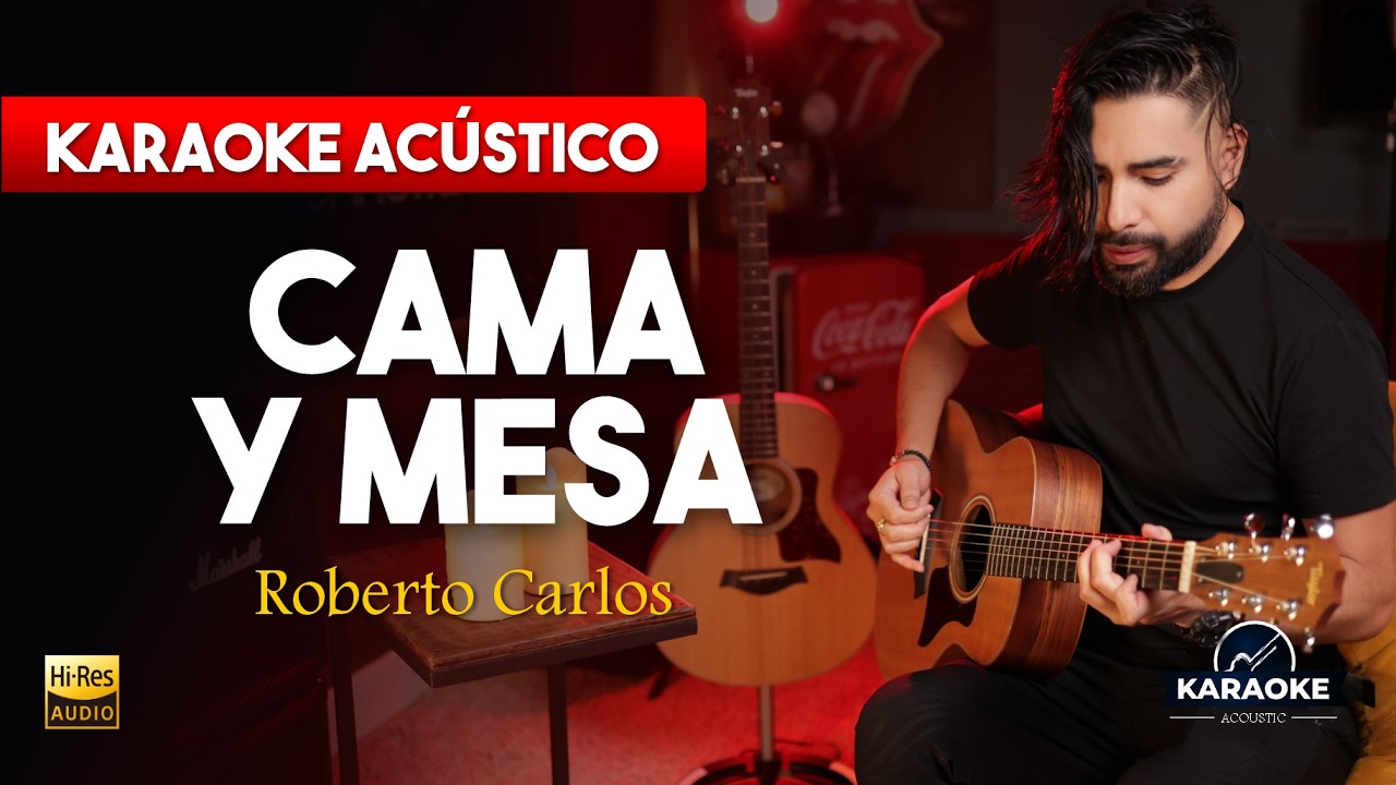 Cama y Mesa - Roberto Carlos | KARAOKE ACÚSTICO Guitarra & Cello Real (HQ-Audio)