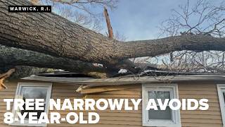 Family grateful after tree that fell on home narrowly misses 8-year-old