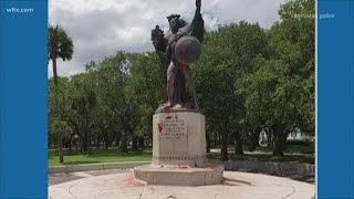 Two arrested after vandalizing Confederate monument with paint