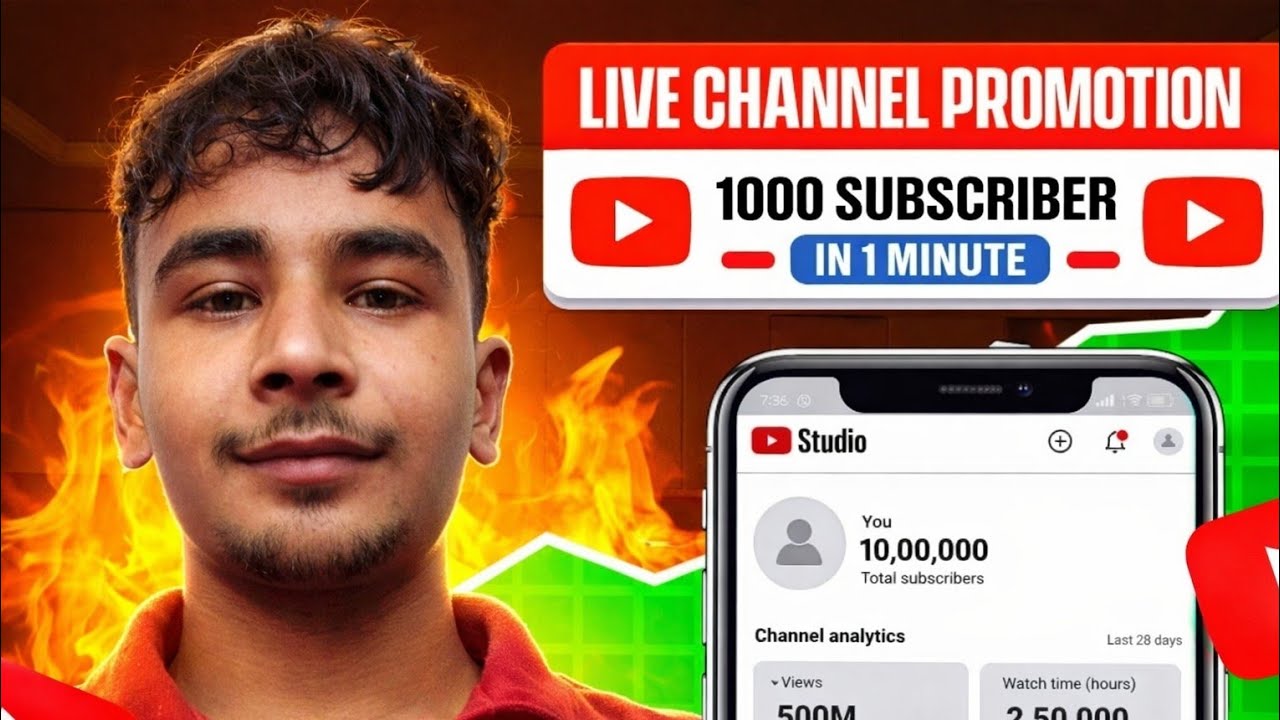 Get 🚀 500 Subscribe 🎁 Live promotion 🤫 || Free promotion #tech #freepromotion#Manojdey