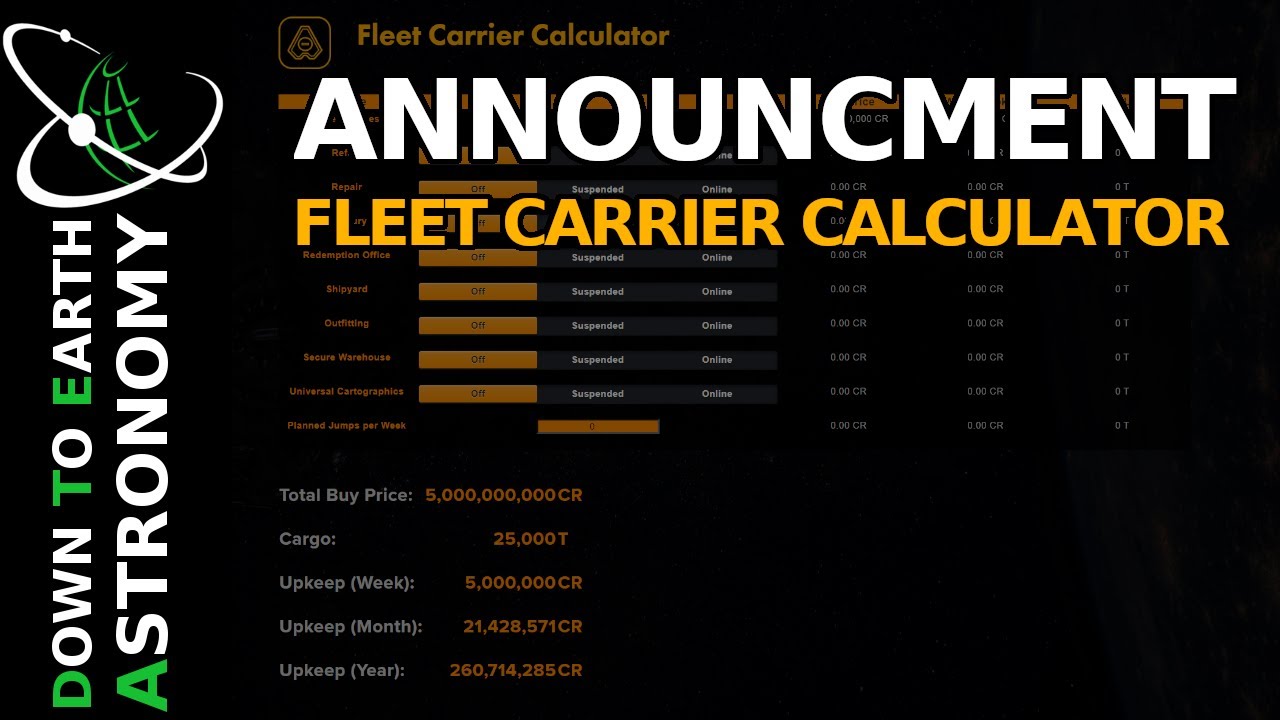 Can You Afford a Fleet Carrier? Announcing Fleet Carrier Calculator