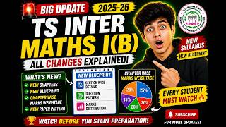 TS Inter Maths I(B) BIG Changes Explained 🚨 | New Blueprint &amp; Weightage | Students Don’t Miss this