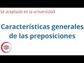 Características generales de las preposiciones