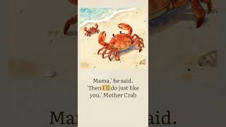 Read-Along: The Crab And His Mother 📖 Learn to Read with Aesop's Fables #Shorts