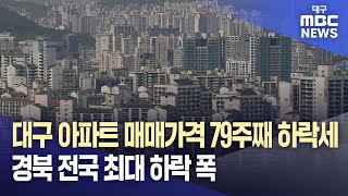 대구 아파트 매매가격 79주째 하락세···경북 전국 최대 하락 폭 | 대구MBC뉴스
