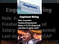 Cognizant Hiring Freshers