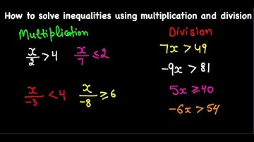 How to solve Inequalities using multiplication and division