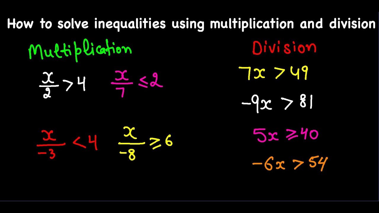 multiplication and division inequalities assignment quizlet