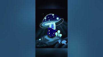 Draw a glowing mushroom 🍄 in procreate