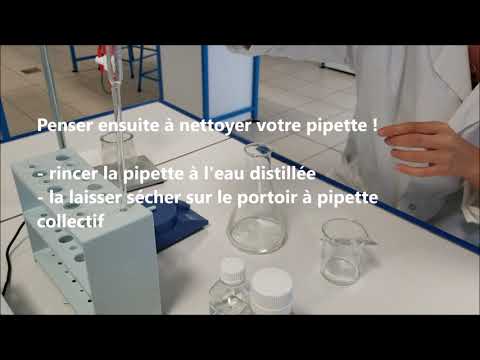 Vidéo: Comment utiliser une pipette en verre ?