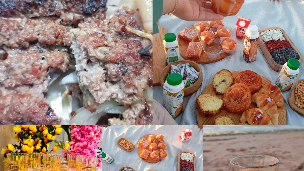 تحضير الكفتة مشوية على الفحم 😋 خريجة إلى الشاطئ جولات بعض المحلات 💜💜🌺🌺🌺✌️✌️