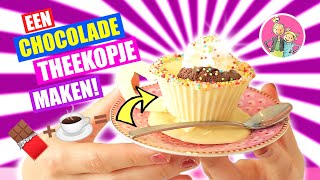 EEN THEEKOPJE VAN CHOCOLA!! [DIY: Zelf Een Chocolade Thee Kopje Maken] ♥DeZoeteZusjes♥