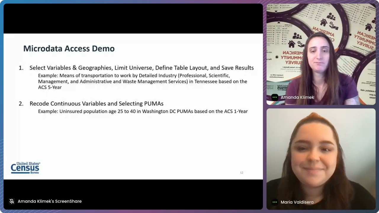 Accessing ACS Microdata Through MDAT
