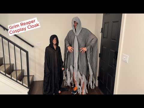 POEURO Grim Reaper Hooded Cloak Costume