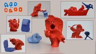 Red & Blue — The 5-Episode Selection | Handmade Stop-Motion 🔴🔵5️⃣