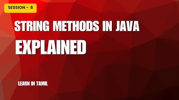 Session -8 | String methods in java | QA Mastery