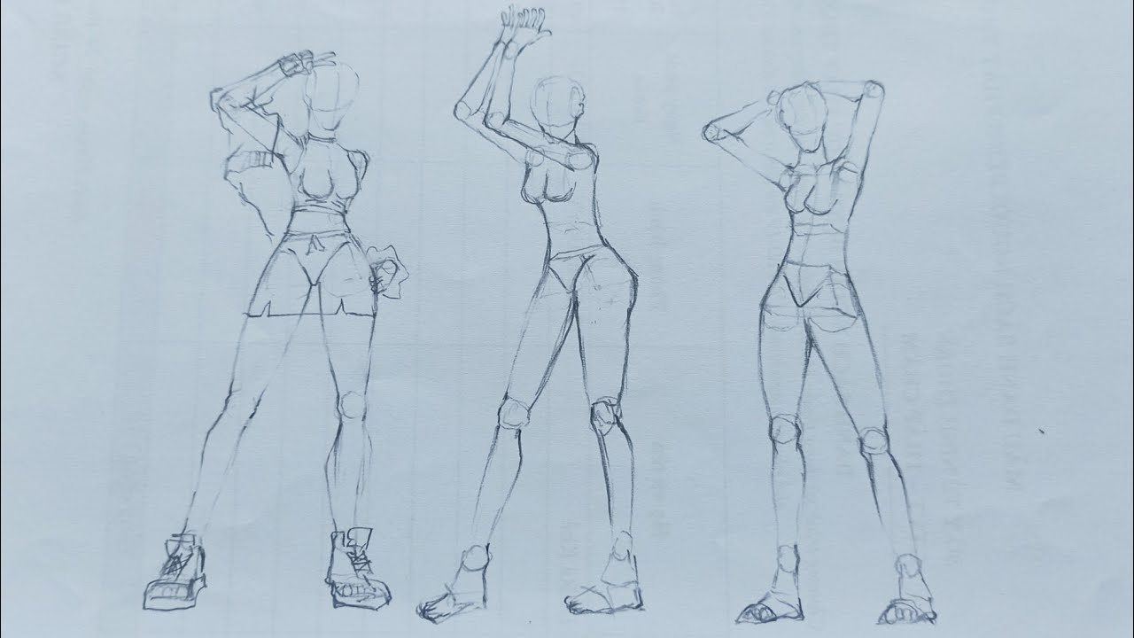 How to draw female poses for beginners mylife Easy YouTube