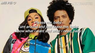 Cardi B \u0026 Bruno Mars - Please Me - (lyrics)