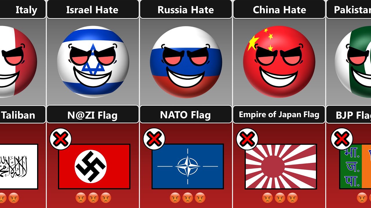30 Countries 30 Hated Flags [Countryballs] - YouTube