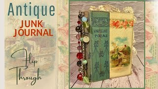 SOLD- Antique Book Junk Journal Flip Through- By Hyperstamper