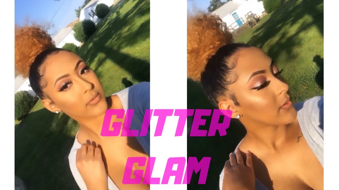 PINK GLITTER GLAM MAKEUP LOOK