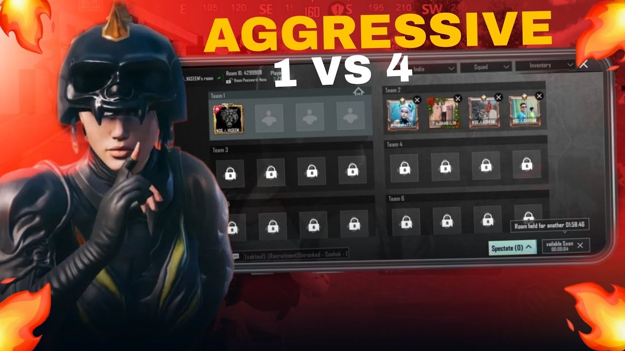 AGGRESSIVE 1 VS 4 with my teammates 😂 - YouTube