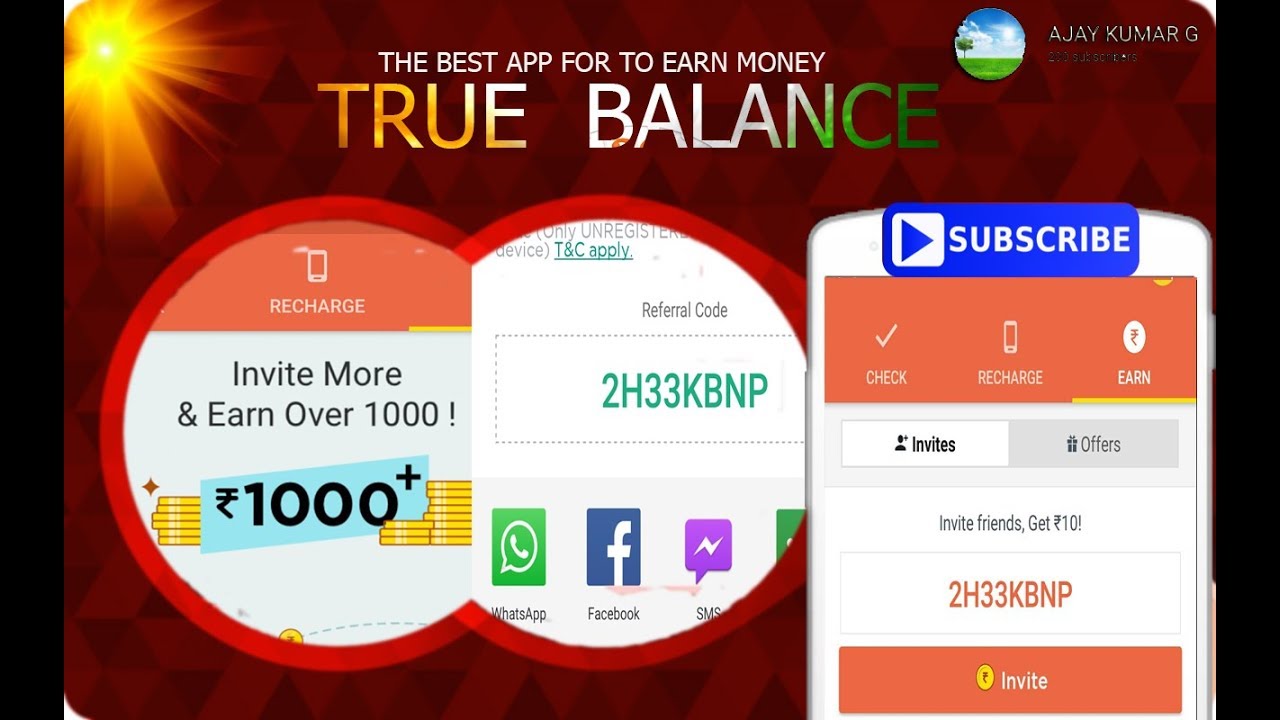 true balance referral code new 2018