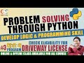 Check eligibility for driveway license program in python, प्रोग्रामिंग कौशल विकसित करें,CSC it Class
