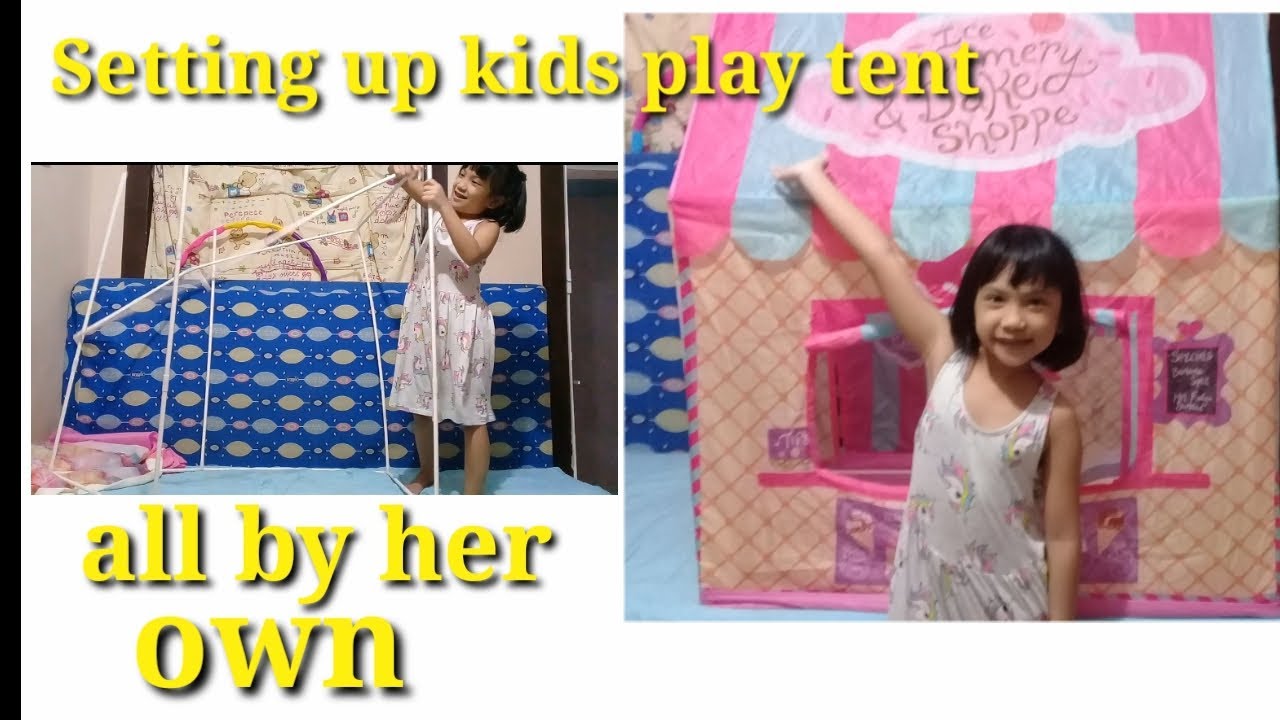 Setting up kids play tent all by her own | Shopee and Lazada  tent|JM ChannelJulia Magdalene