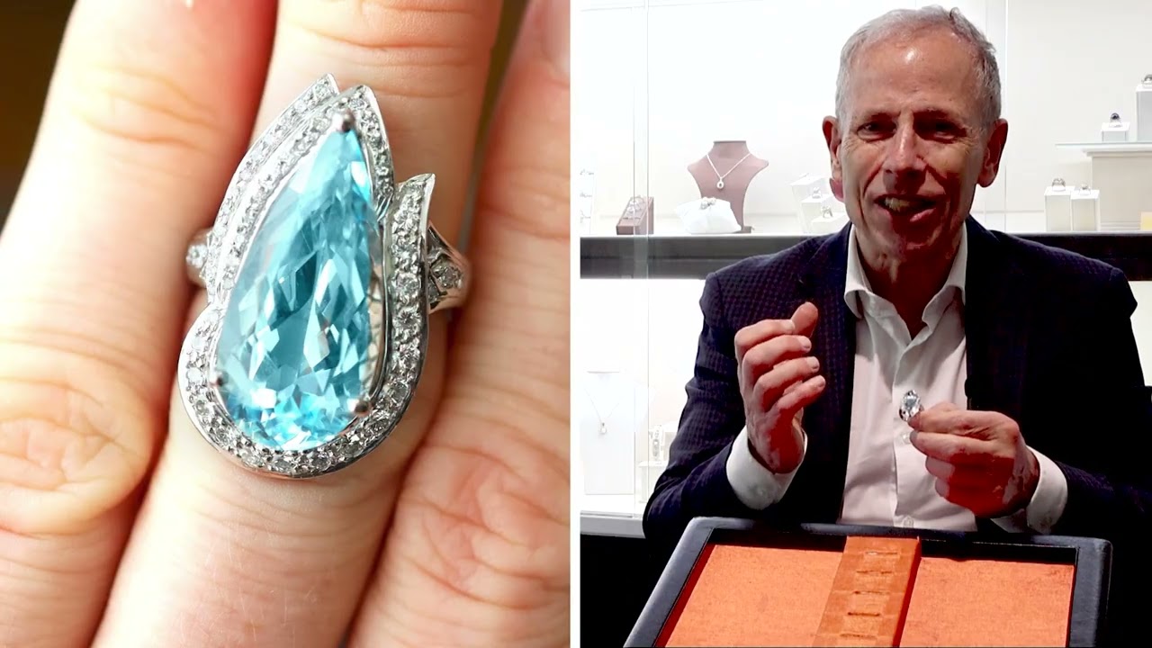 9.93ct Aquamarine and 0.62ct Diamond, Platinum Dress Ring - Vintage Circa 1950 - C7630