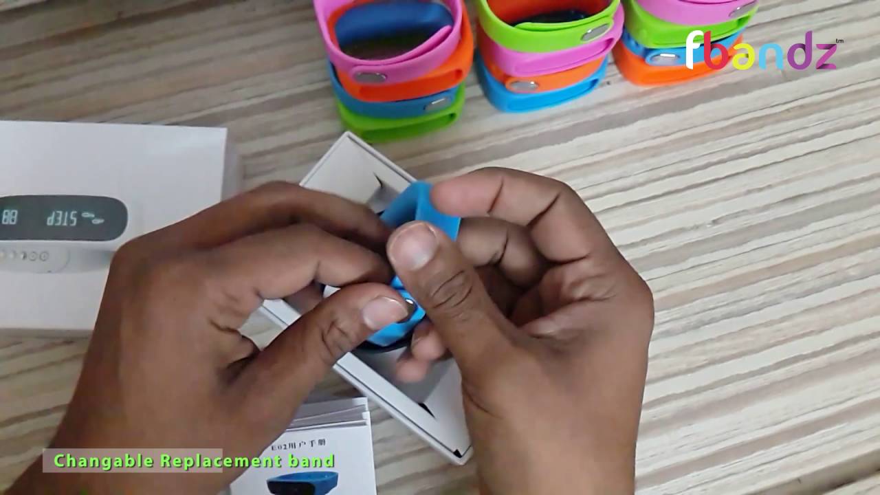 fbandz E02 Bluetooth Smartband with 1 Additional Replacement Color Bands for iOS Android