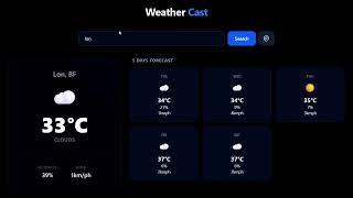 Weather Forecast Website Using HTML, Tailwind CSS,Javascript.