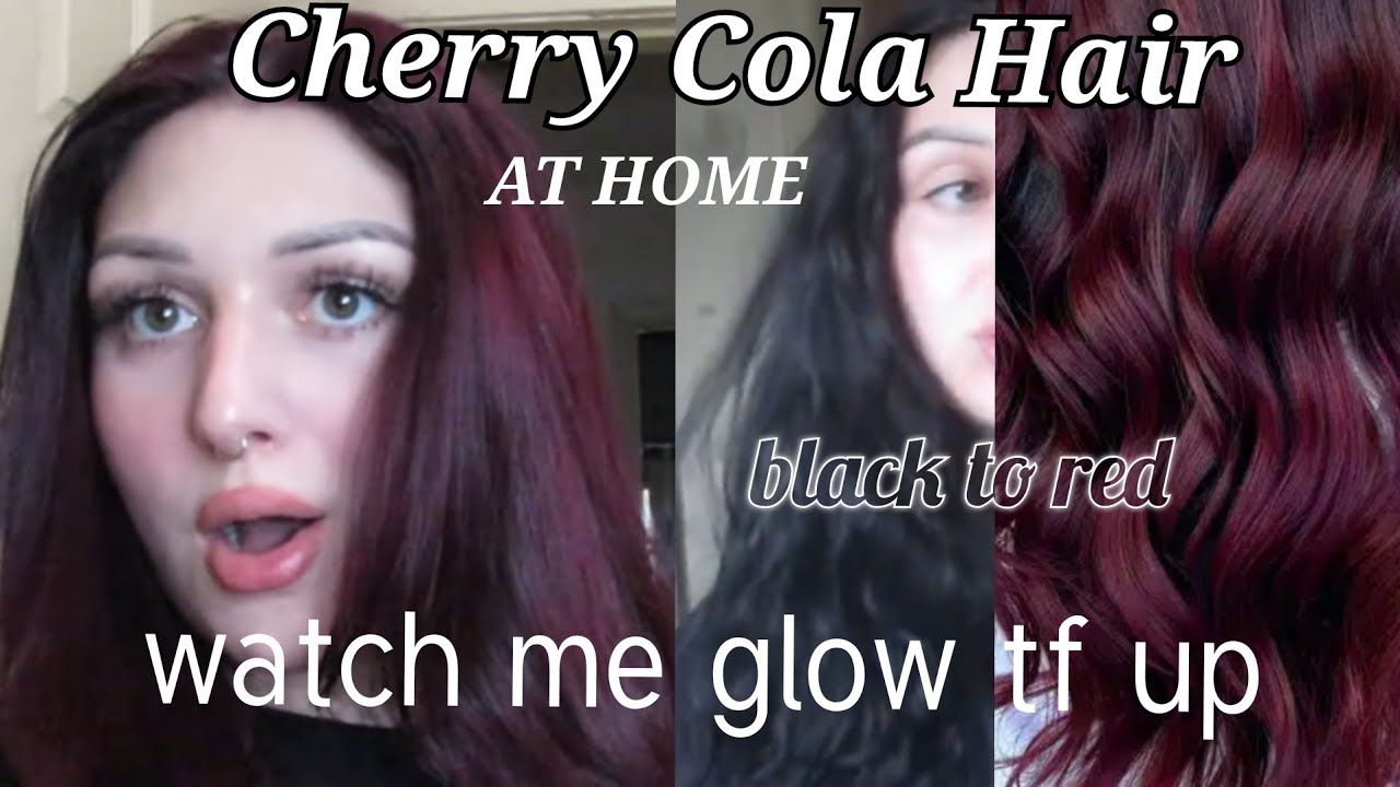 DIY cherry cola hair 🍒 black to red hair AT HOME