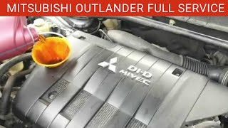 Mitsubishi Outlander Full Service || Oil Filter, Air Filter, Fuel Filters and Oil Change || 2.4 DID