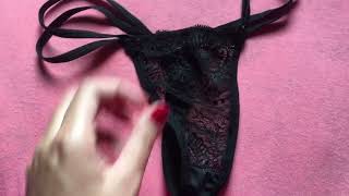 Mostrei Minha Calcinha Lingerie De Renda Fio Dental Preta 