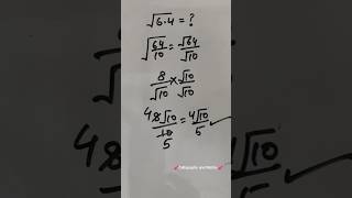 √6.4 =?Nice Square root Math Simplification |Olympiad #shorts #viralshorts #trendingshorts
