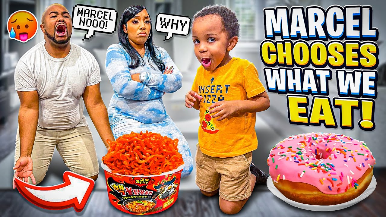 OUR TWIN SON MARCEL DECIDES WHAT WE EAT FOR 24 HOURS CHALLENGE **BAD IDEA**
