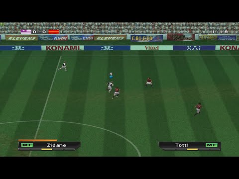 Pro Evolution Soccer 2 ✪ PS2 Gameplay | MADRID vs ROMA (1080p)