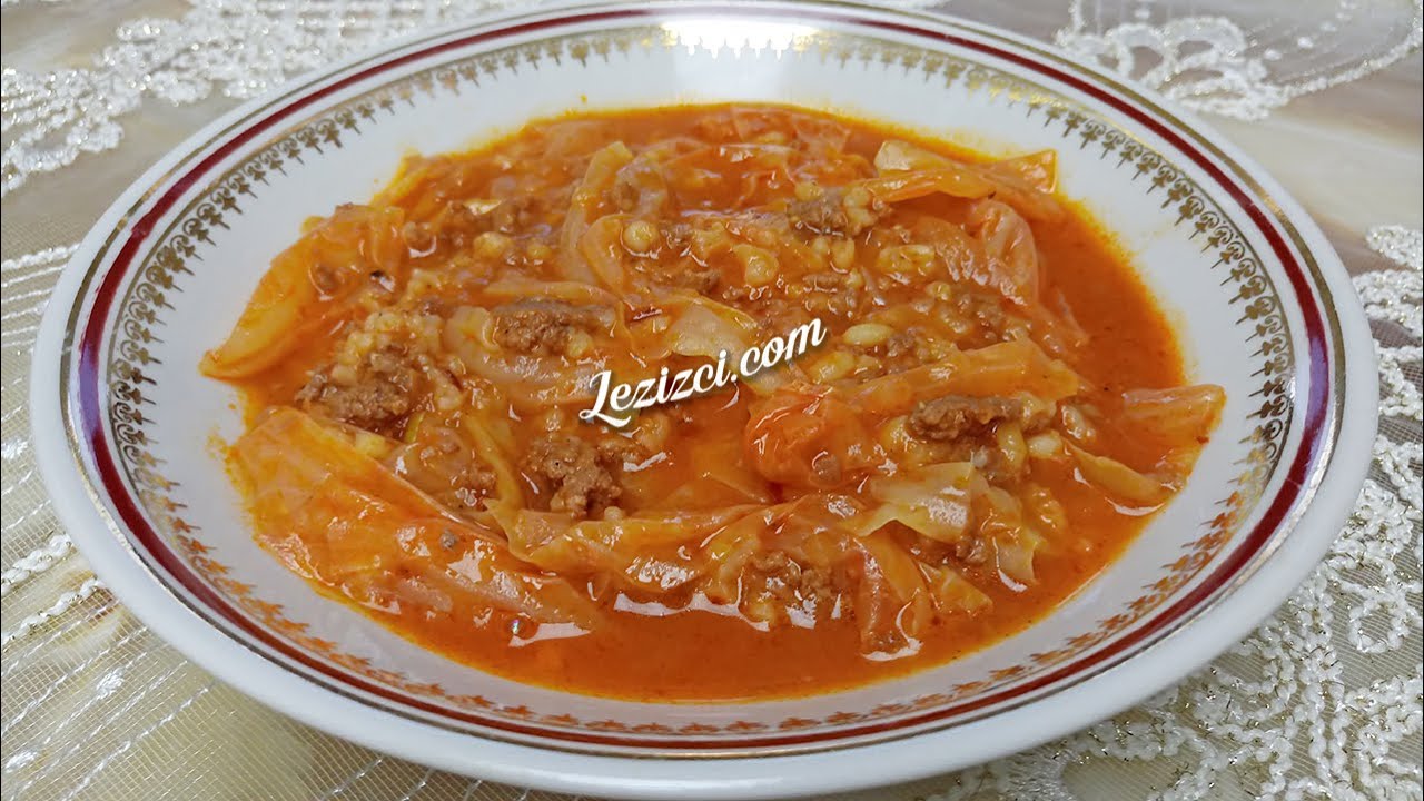 Etli Beyaz Lahana Yemeği Kıymalı Kapuska Tarifi 👌👌👌 YouTube